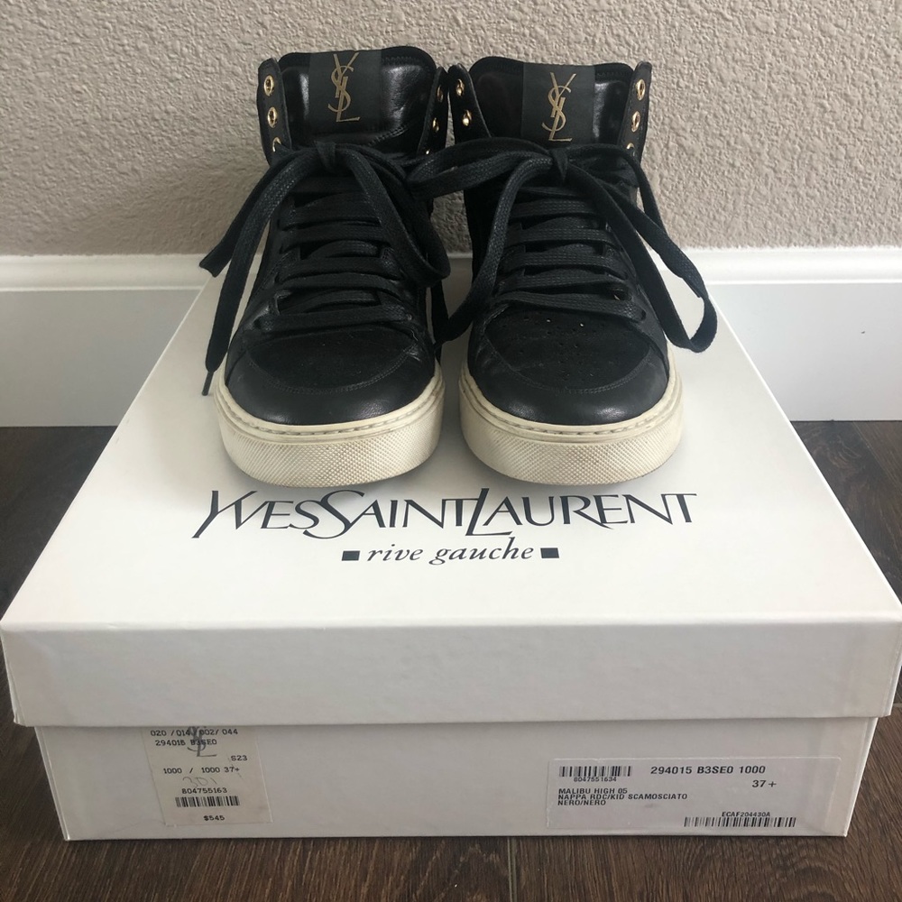 YVES SAINT LAURENT BLACK HIGH TOP SNEAKERS